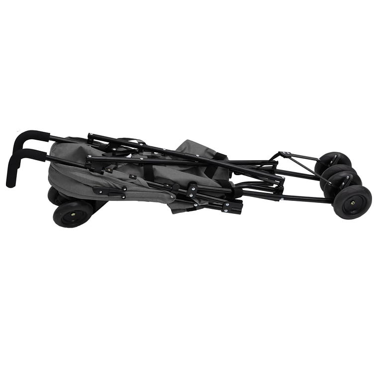  Carrinho de Bebé em Aço Cinzento Claro e Preto - Mobilidade e Estilo 9