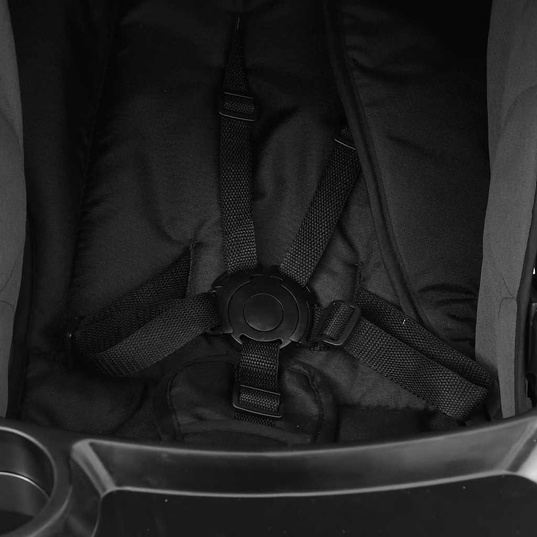  Carrinho de Bebé 3 em 1 em Aço Cinzento Escuro e Preto - Versatilidade Total 6