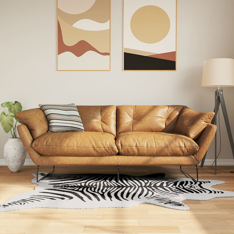 vidaXL Tapete lavável antiderrapante 120x170 cm zebra preto e branco 1