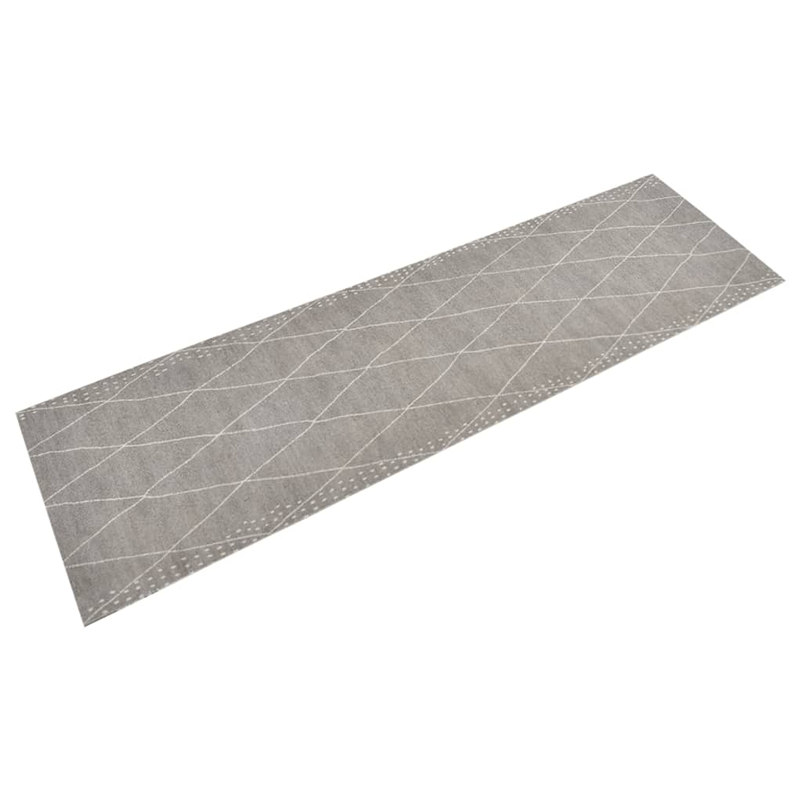 vidaXL Tapete de cozinha lavável 45x150 cm veludo padrão losangos 1
