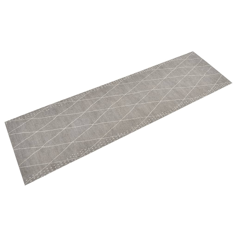 vidaXL Tapete de cozinha lavável 45x150 cm veludo padrão losangos 1