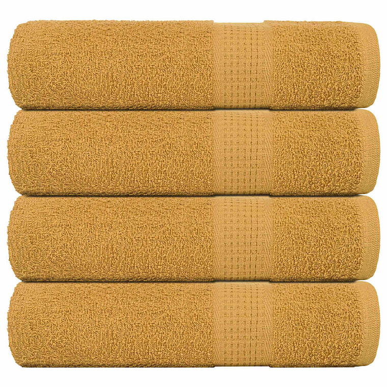 vidaXL Toalhas de banho FROGN 4 pcs 70x140 cm 360 g/m² ouro 1