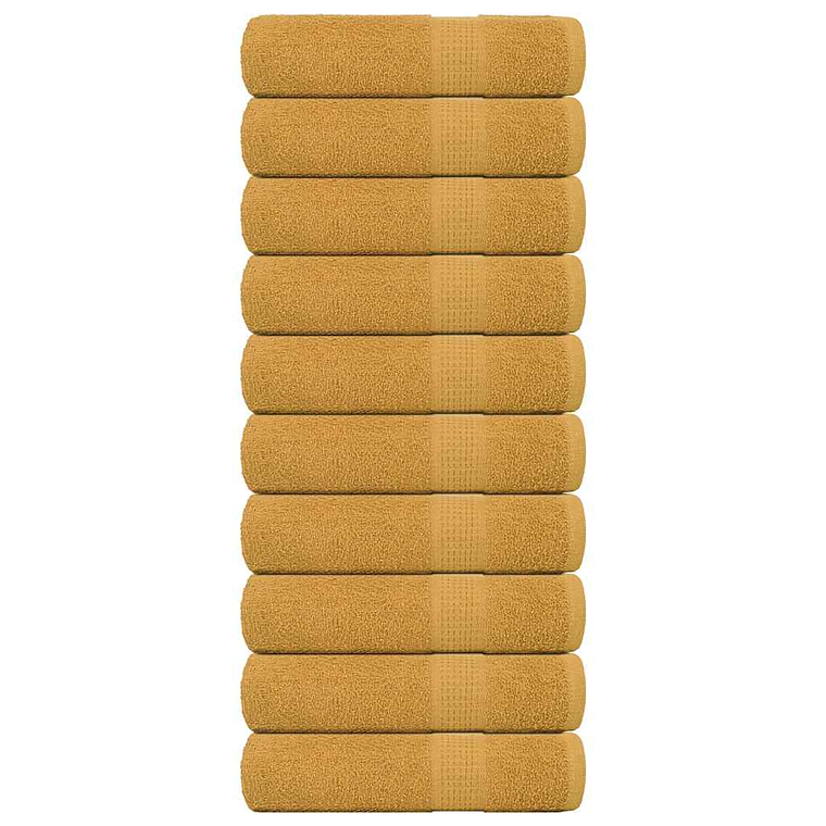vidaXL Toalhas de banho FROGN 10 pcs 70x140 cm 360 g/m² ouro 1