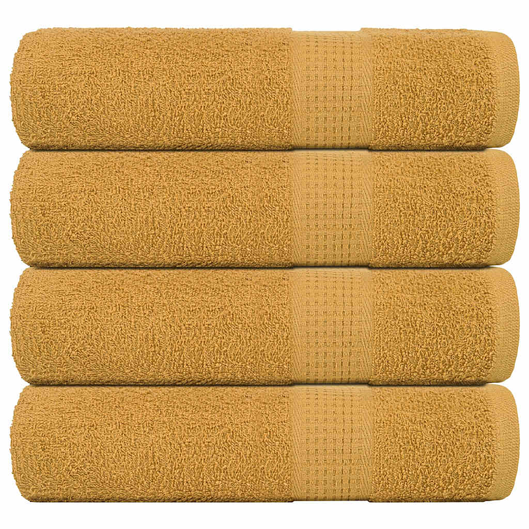 vidaXL Toalhas de banho FROGN 4 pcs 100x150 cm 360 g/m² ouro 1
