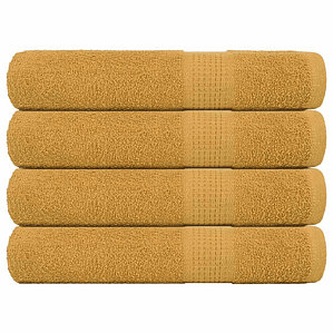 vidaXL Toalhas FROGN 4 pcs 100x200 cm 360 g/m² ouro