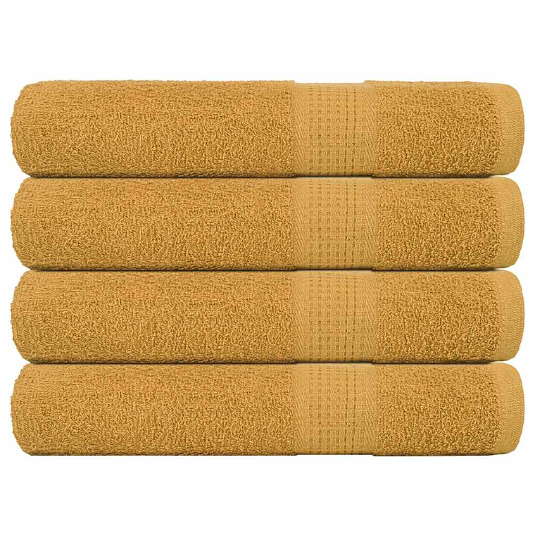 vidaXL Toalhas FROGN 4 pcs 100x200 cm 360 g/m² ouro 1