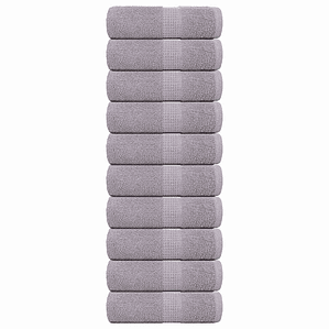 vidaXL Toalhas de bidé FROGN 10 pcs 30x50 cm 360 g/m² cinzento