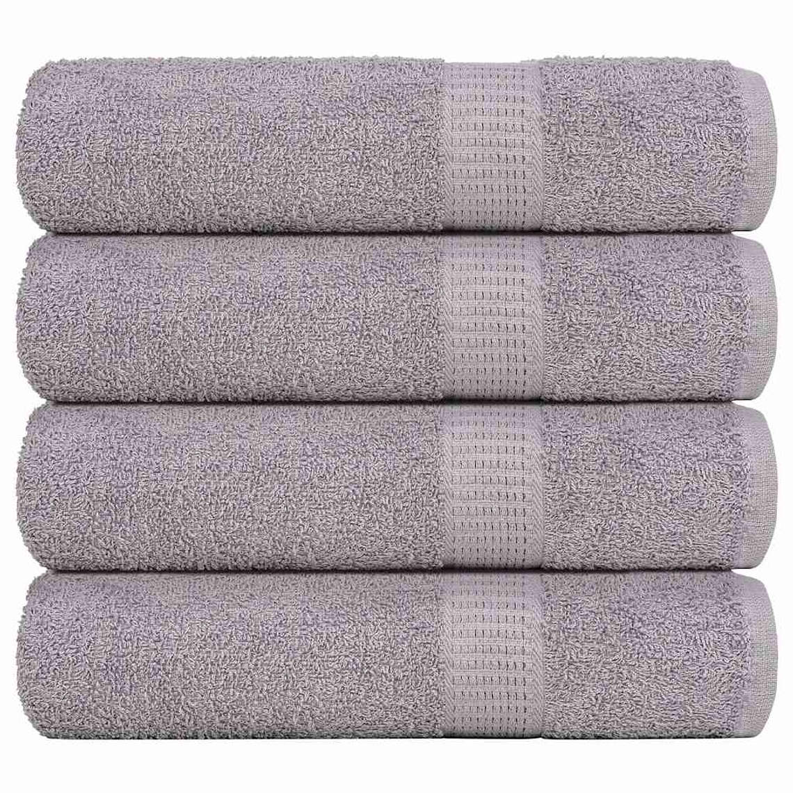 vidaXL Toalhas de mãos FROGN 4 pcs 50x100 cm 360 g/m² cinzento 1