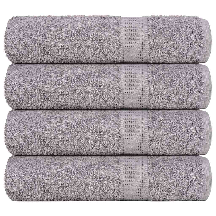 vidaXL Toalhas de banho FROGN 4 pcs 70x140 cm 360 g/m² cinzento 1