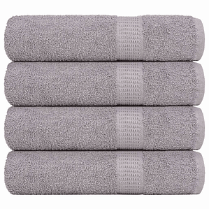 vidaXL Toalhas de banho FROGN 4 pcs 100x150 cm 360 g/m² cinzento