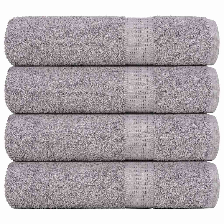 vidaXL Toalhas de banho FROGN 4 pcs 100x150 cm 360 g/m² cinzento 1