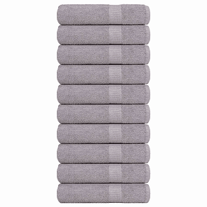 vidaXL Toalhas de banho FROGN 10 pcs 100x150 cm 360 g/m² cinzento