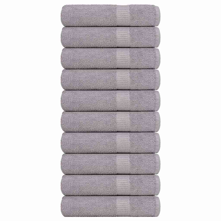 vidaXL Toalhas de banho FROGN 10 pcs 100x150 cm 360 g/m² cinzento 1