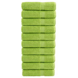 vidaXL Toalhas de banho premium SOLUND 10pcs 100x150 cm 600 gsm verde