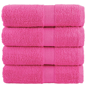 vidaXL Toalhas de bidé premium SOLUND 4 pcs 30x50 cm 600 gsm rosa