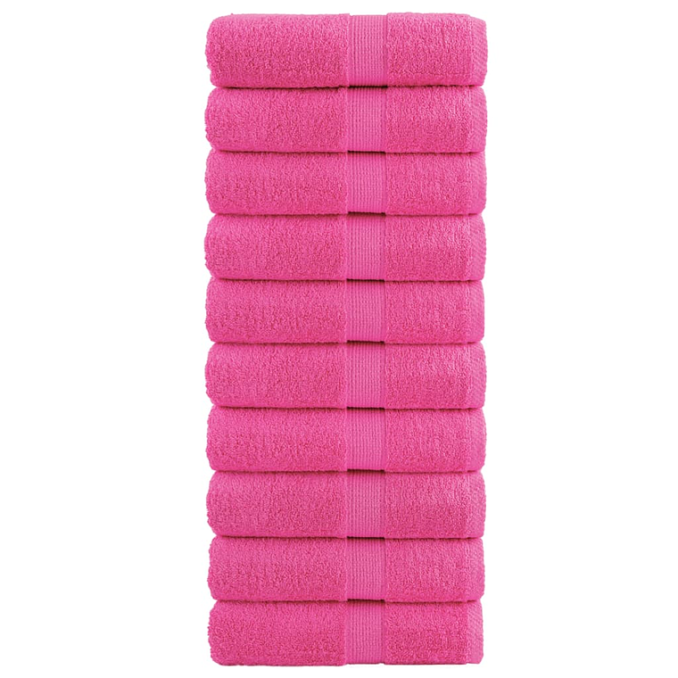 vidaXL Toalhas de bidé premium SOLUND 10 pcs 30x50 cm 600 gsm rosa 1