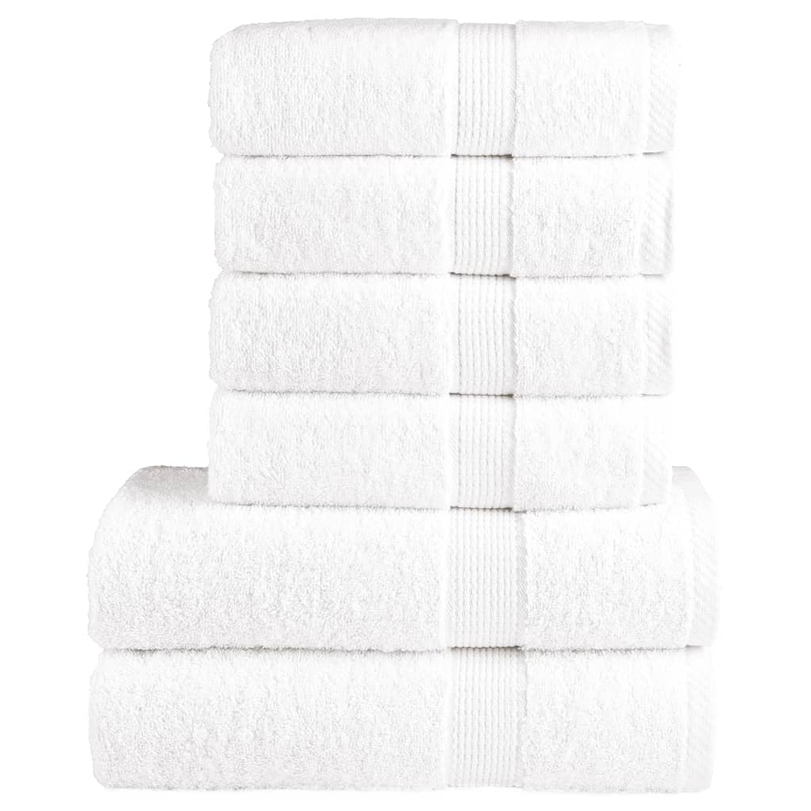 vidaXL 6pcs Conjunto toalhas banho premium SOLUND 600 gsm branco 1