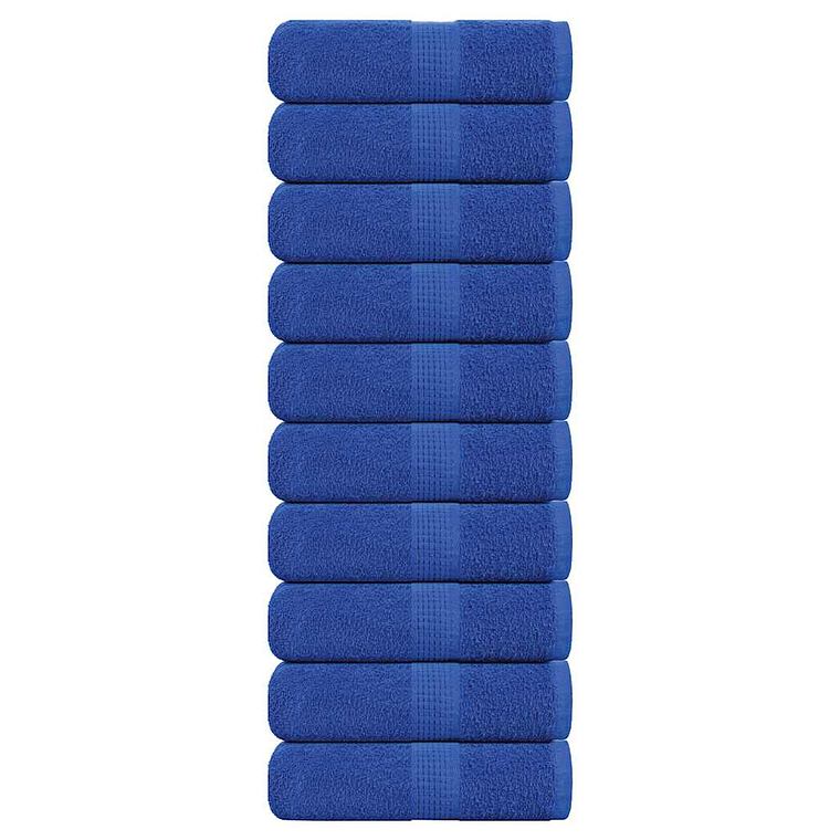 vidaXL Toalhas de bidé FROGN 10 pcs 30x50 cm 360 g/m² azul 1