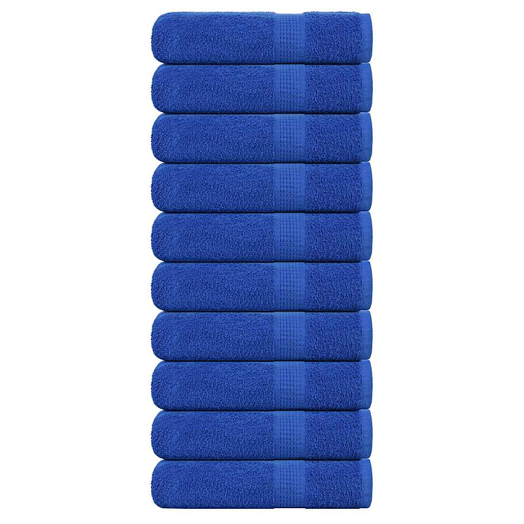vidaXL Toalhas de mãos FROGN 10 pcs 50x100 cm 360 g/m² azul 1