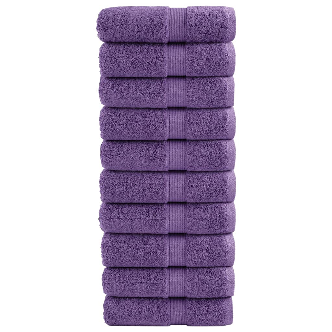 vidaXL Toalhas de rosto premium SOLUND 10 unidades Roxo 30x30 cm 600 g/m² 1