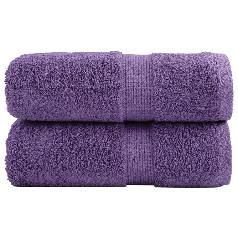 vidaXL Toalhas de bidé premium SOLUND 2 pcs 30x50 cm 600 gsm roxo 1