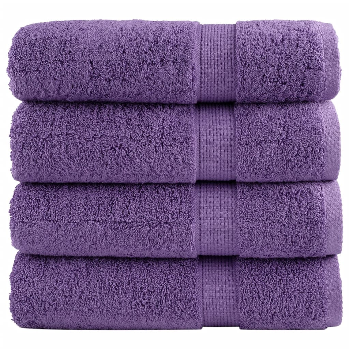 vidaXL Toalhas de mãos premium SOLUND 4 pcs 50x100 cm 600 gsm roxo 1