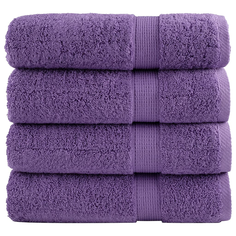 vidaXL Toalhas de banho premium SOLUND 4 pcs 70x140 cm 600 gsm roxo 1