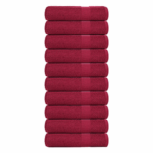 vidaXL Toalhas de banho FROGN 10 pcs 70x140 cm 360 g/m² bordéus
