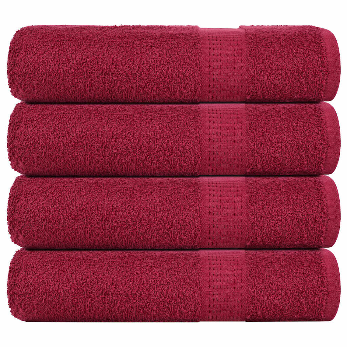 vidaXL Toalhas de banho FROGN 4 pcs 70x140 cm 360 g/m² bordéus 1