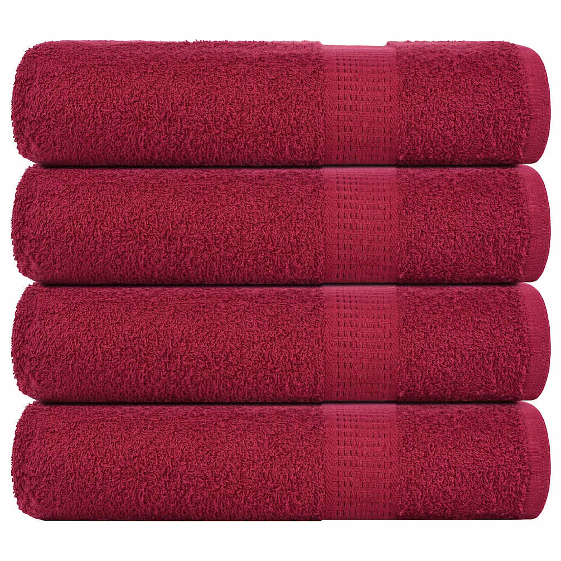 vidaXL Toalhas de banho FROGN 4 pcs 100x150 cm 360 g/m² bordéus 1