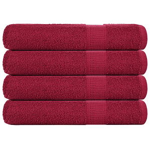 vidaXL Toalhas FROGN 4 pcs 100x200 cm 360 g/m² bordéus