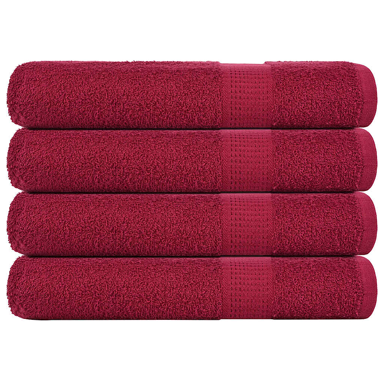 vidaXL Toalhas FROGN 4 pcs 100x200 cm 360 g/m² bordéus 1