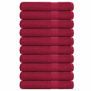 vidaXL Toalhas FROGN 10 pcs 100x200 cm 360 g/m² bordéus