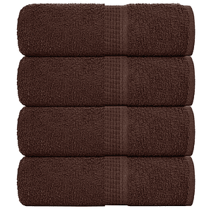vidaXL Toalhas de bidé FROGN 4 pcs 30x50 cm 360 g/m² castanho