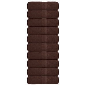 vidaXL Toalhas de bidé FROGN 10 pcs 30x50 cm 360 g/m² castanho