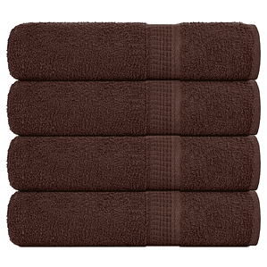 vidaXL Toalhas de mãos FROGN 4 pcs 50x100 cm 360 g/m² castanho