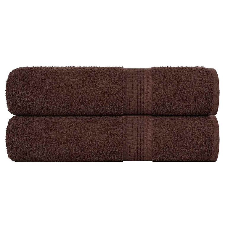 vidaXL Toalhas de banho FROGN 2pcs 70x140 cm 360 g/m² castanho 1