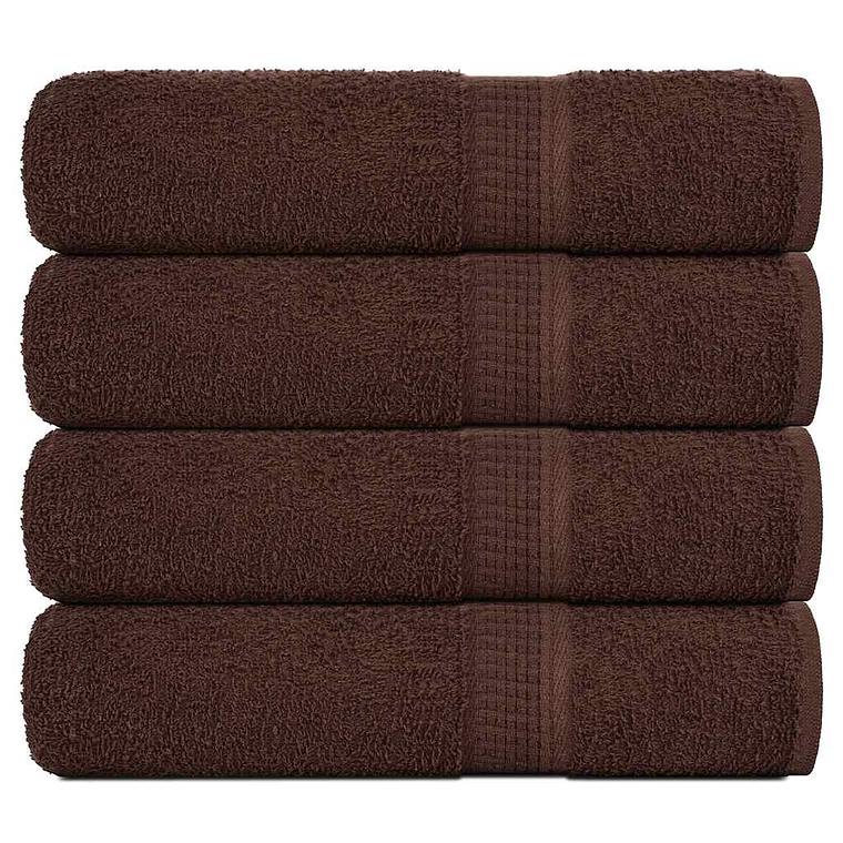 vidaXL Toalhas de banho FROGN 4 pcs 70x140 cm 360 g/m² castanho 1