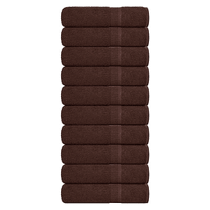 vidaXL Toalhas de banho FROGN 10 pcs 100x150 cm 360 g/m² castanho