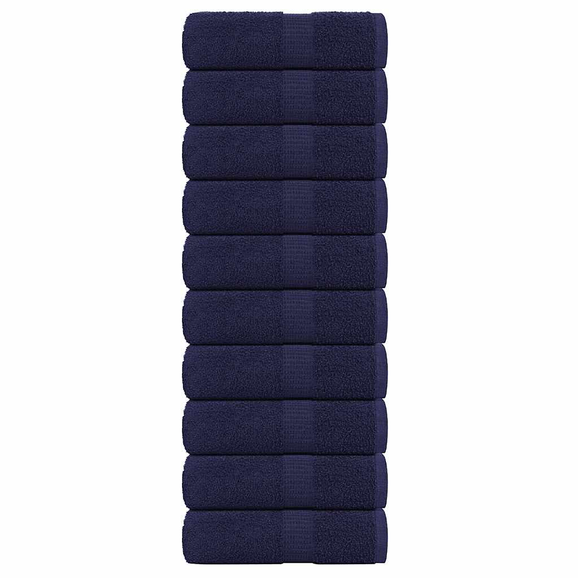 vidaXL Toalhas hóspedes FROGN 10pcs azul marinho 30x50cm 360 g/m² 1