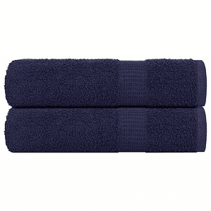 vidaXL Toalhas banho FROGN 2pcs 70x140 cm 360 g/m² azul marinho