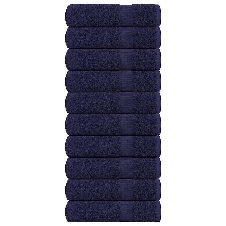 vidaXL Toalhas banho FROGN 10pcs 70x140 cm 360 g/m² azul marinho 1