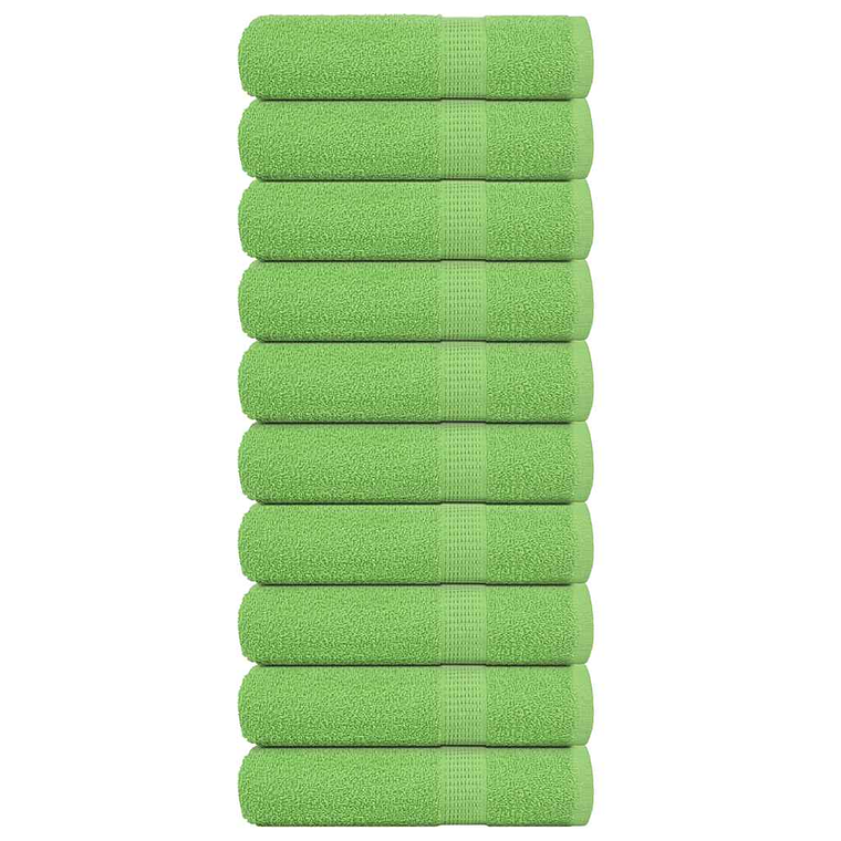 vidaXL Toalhas banho FROGN 10 pcs 100x150 cm 360 g/m² verde maça 1