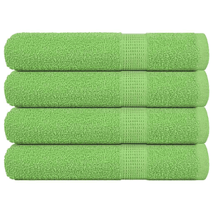 vidaXL Toalhas FROGN 4 pcs 100x200 cm 360 g/m² verde maça