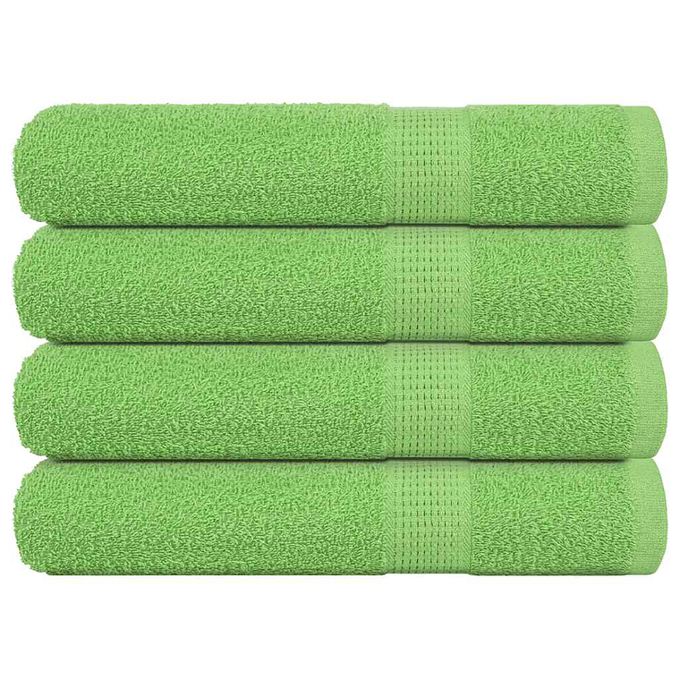 vidaXL Toalhas FROGN 4 pcs 100x200 cm 360 g/m² verde maça 1