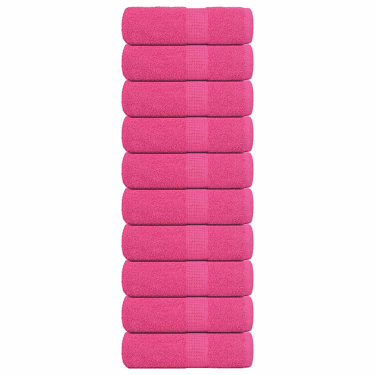 vidaXL Toalhas de rosto FROGN 10 unidades Rosa 30x30 cm 360 g/m² 1
