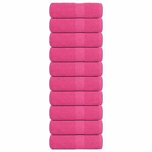 vidaXL Toalhas de bidé FROGN 10 pcs 30x50 cm 360 g/m² rosa