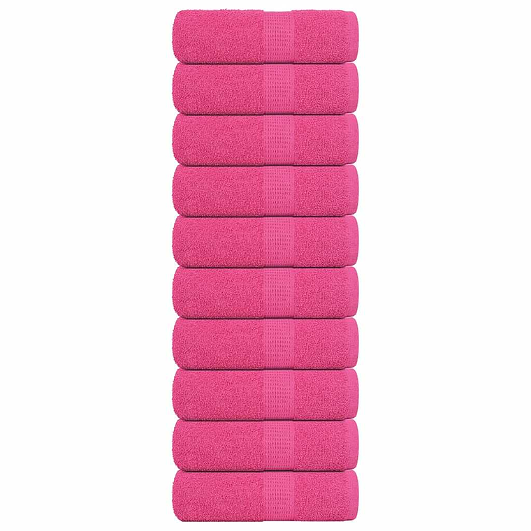 vidaXL Toalhas de bidé FROGN 10 pcs 30x50 cm 360 g/m² rosa 1