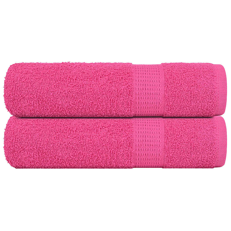 vidaXL Toalhas de mãos FROGN 2 pcs 50x100 cm 360 g/m² rosa 1