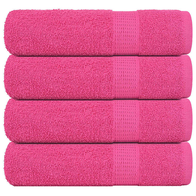 vidaXL Toalhas de mãos FROGN 4 pcs 50x100 cm 360 g/m² rosa 1